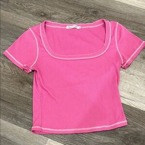 Heart & Hips Pink Ribbed Women's Top